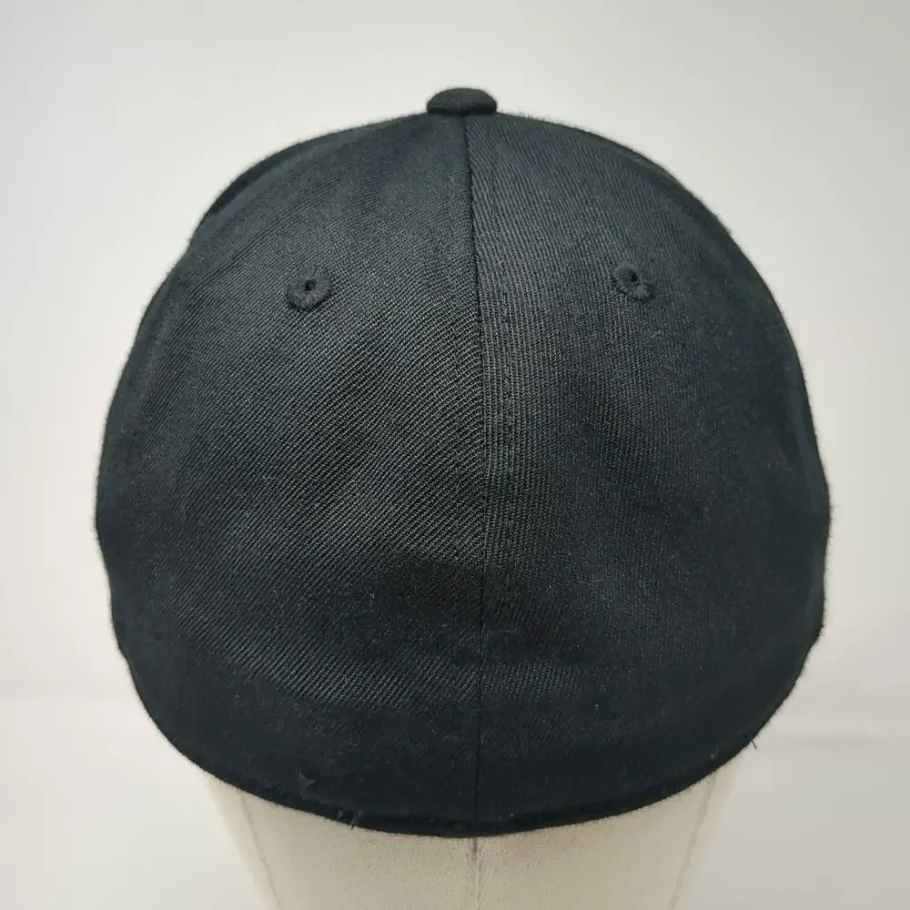210 Fitted Baseball Cap Black 7 5/8 TB12 Logo Raised Embroidery Structured Hat